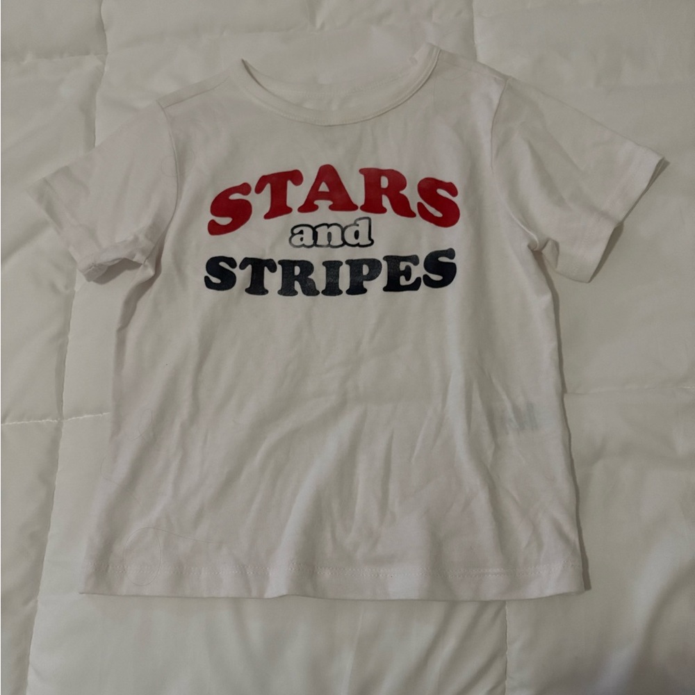 Stars and Stripes baby tee- White, Red, and Blue